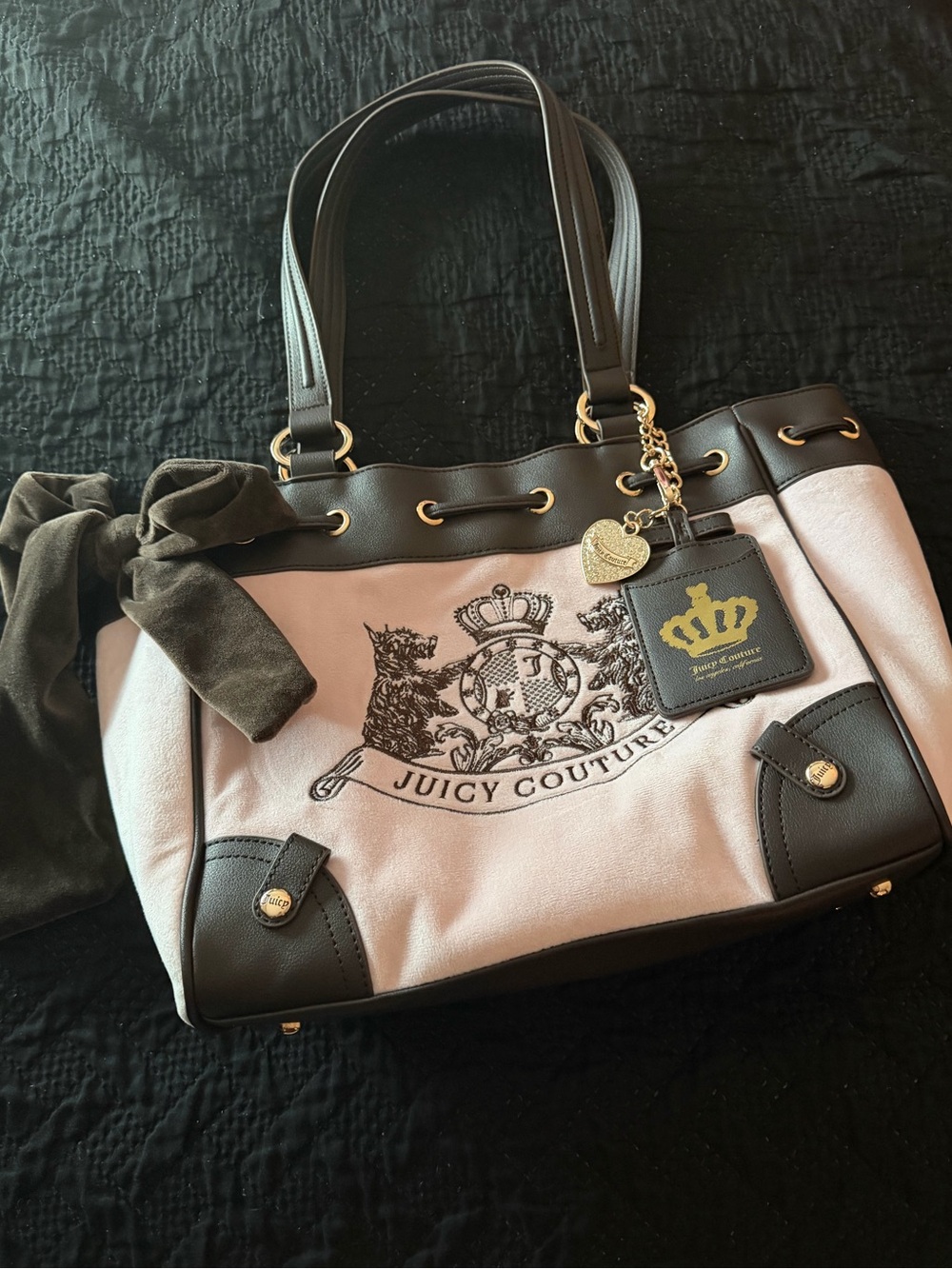 Juicy Couture Scottie Dog Daydreamer Pink and Brown BagViral Juicy Couture Bag